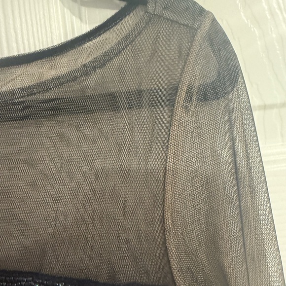 Basix Black Label Navy Beaded Gown - size 0 - Picture 8 of 9